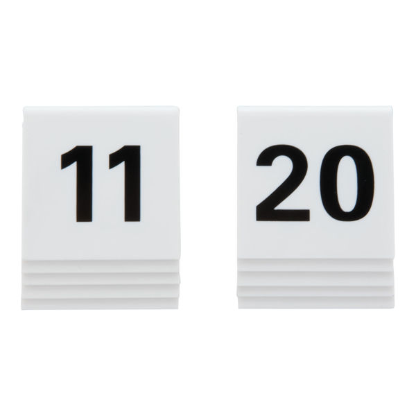 Picture of TABLE SIGNS, NUMBERS 11-20, WHITE, STACKABLE